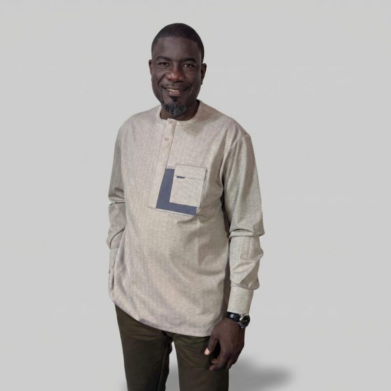Chemise Africaine Homme Beige Manche Longue